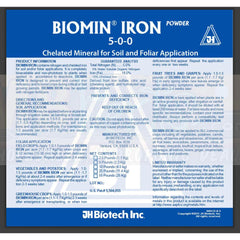 Iron 18% | Biomins Organic Glycine Chelated Proteinate Powder-Fertilizers-Jh Biotech-1 Pound - FREE SHIPPED-MBFerts Bulk Wholesale Hydroponic Equipment Dealer